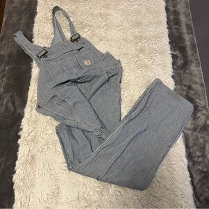 Carhartt Pinstripe Double Knee Overalls Size Small (4-6)